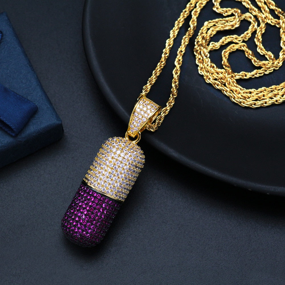 Iced Out Pill Pendant